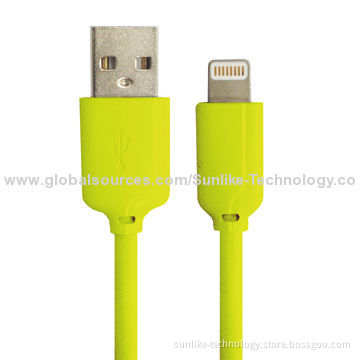 Lightning Cable with MFi, Yellow Color, New Design, Soft Wire